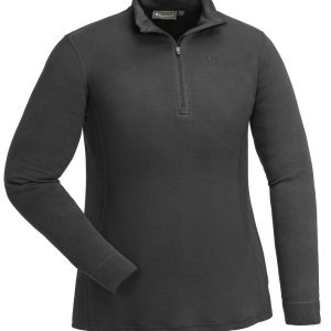 Moteriški Pinewood Abisko Merino vilnos apatiniai marškinėliai su užtrauktuku