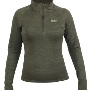 Moteriški marškinėliai su užtrauktuku HART TRAIL-ZN - Dark Olive